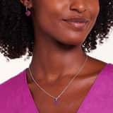 LivLiv stainless steel ketting hart met kristal paars voor dames