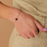Stainless steel goldplated fantasiearmband met zwarte agaat voor dames