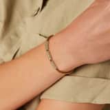 Stainless steel goldplated fantasiearmband met groene aventurijn voor dames