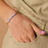 Stainless steel goldplated fantasiearmband met blue lace agaat voor dames