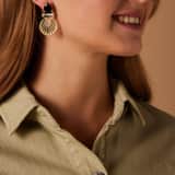 Stainless steel goldplated oorhangers bewerkt zwart voor dames