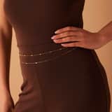 Stalen goldplated bodychain dubbel met disc