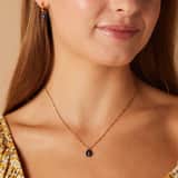 Stainless steel goldplated oorringen met lapis lazuli voor dames