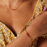 Stainless steel goldplated ketting met hanger met rode onyx voor dames