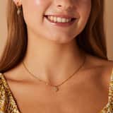 Stainless steel goldplated ketting met hanger met groene aventurijn voor dames
