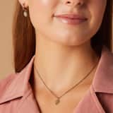 Stainless steel ketting met groene aventurijn voor dames