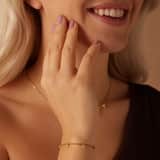 Zilveren goldplated bedelarmband met zirkonia voor dames