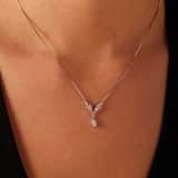 Zilveren ketting met hanger druppel zirkonia voor dames