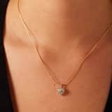 Zilveren ketting met hanger hart zirkonia