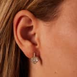 Ohrringe, 925 Silber, Vergoldete Herz mit Zirkonia