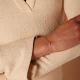 Stainless steel goldplated fantasiearmband met zirkonia voor dames