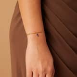 Armband aus Edelstahl, vergoldet, mit Geburtsstein, Februar