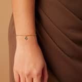 Armband aus Edelstahl, vergoldet, mit Geburtsstein, März