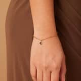 Stainless steel goldplated fantasiearmband met geboortesteen September voor dames