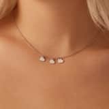 Zilveren ketting met hanger hartjes voor dames