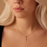 Zilveren ketting met hanger kruis zirkonia