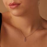 Zilveren ketting met ovaalvormige hanger zirkonia