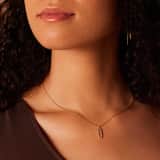 Zilveren goldplated ketting met hanger ovaal zirkonia