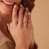 Promise Ring im Vintage-Stil aus Edelstahl, vergoldet, mit weißem Zirkonia