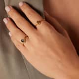 Stainless steel goldplated ring met zirkonia voor dames