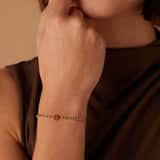 Stainless steel goldplated fantasiearmband met letterhanger B met zirkonia voor dames