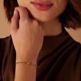Stainless steel goldplated fantasiearmband met letterhanger F met zirkonia voor dames