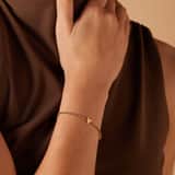 Stainless steel goldplated fantasiearmband met letterhanger Y met zirkonia voor dames