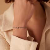 Tennisarmband aus Edelstahl, mit weißem kubischem Zirkonia, Buchstabe: A