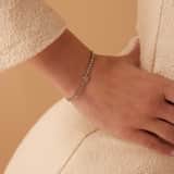 Tennisarmband aus Edelstahl, mit weißem kubischem Zirkonia, Buchstabe: T