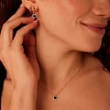 Zilveren goldplated oorringen zirkonia blauw/wit