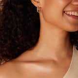 Zilveren goldplated oorringen kristal 20mm voor dames