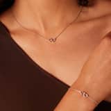 Zilveren ketting met hanger hartjes zirkonia