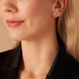Zilveren goldplated oorknoppen hart met amazoniet voor dames