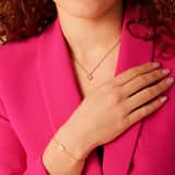Stainless steel goldplated ketting met hanger hart met zirkonia voor dames