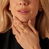 Stainless steel goldplated ring met ribbels smal