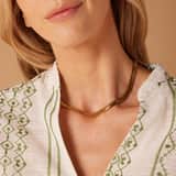 Stainless steel goldplated ketting voor dames