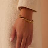 Stainless steel goldplated fantasiearmband voor dames