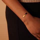 Stainless steel goldplated armbanden set met graveerplaat voor dames