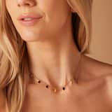 Stainless steel goldplated ketting met hanger ruit voor dames