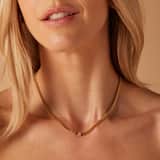 Stainless steel goldplated ketting met hanger met zirkonia voor dames