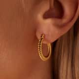 Myla stainless steel goldplated oorringen bewerkt voor dames
