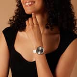Donna Mae, Uhr mit Lederband, Weiß und Zirkonia