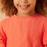 Zilveren kinderketting bloem