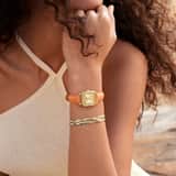 CLUSE - Gracieuse Petite horloge leren band apricot