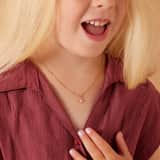 Zilveren goldplated kinderketting met hanger hart met emaille