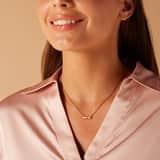 Stainless steel goldplated ketting met hanger met zirkonia voor dames