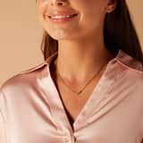 Stainless steel goldplated ketting met hanger met zirkonia voor dames