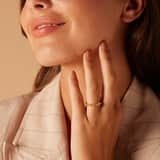 Stainless steel goldplated ring met zirkonia voor dames