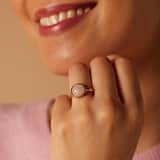 Ring aus Edelstahl, vergoldet, mit Rosenquarz