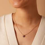 Halskette aus Edelstahl, vergoldet, mit Amethyst